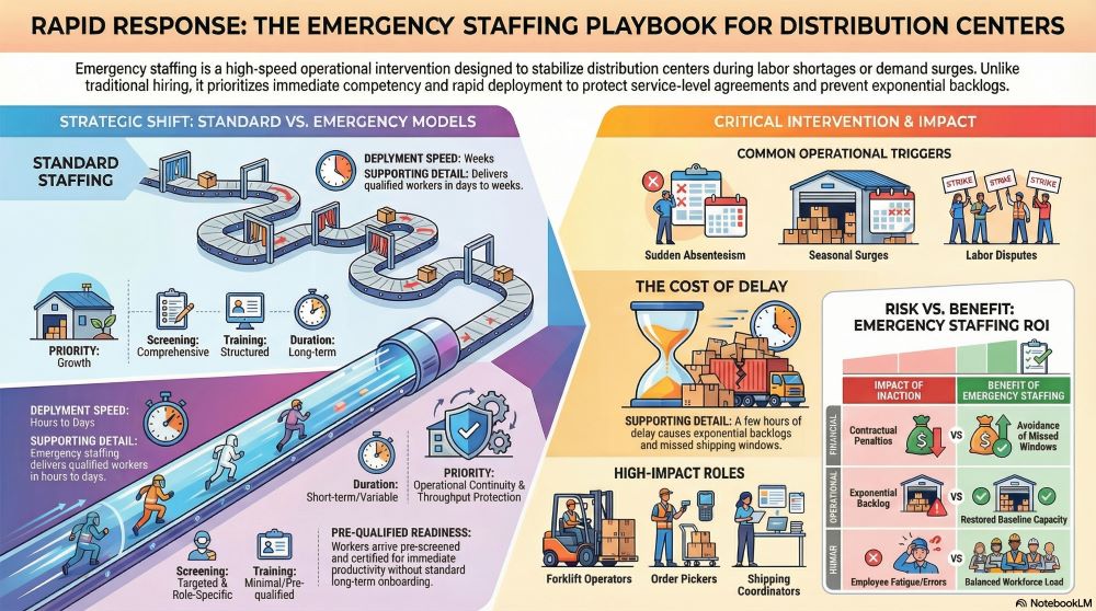 Emergency Staffing for Distribution Centers